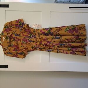 Nanette Floral Buttonup Dress NWT